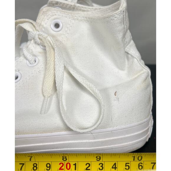 Converse High Top Size 8 Men's White Monochrome Sneakers USED - Picture 7 of 9